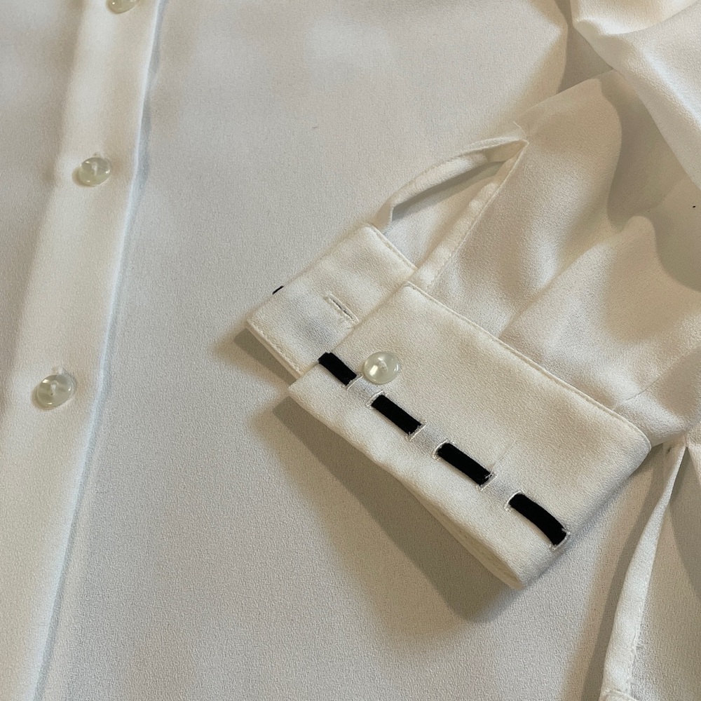 Vintage Pendleton White Button-Down Blouse Black … - image 6